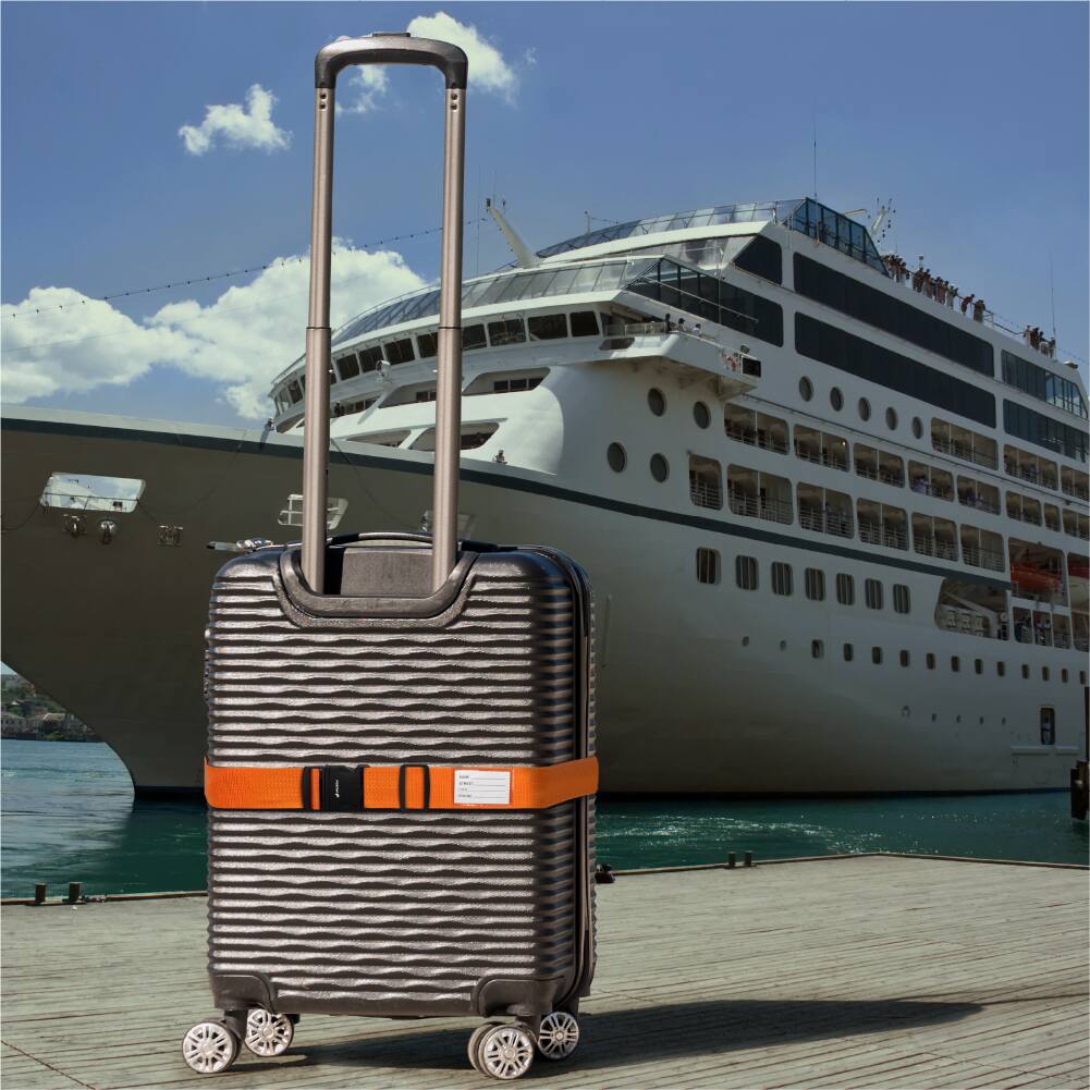 Alt View 5. Fosmon - 2 Pack Luggage Straps with Buckle, Adjustable Luggage Straps for Suitcases, Baby Car Seat, Travel Luggage Belt, Orange - Orange.