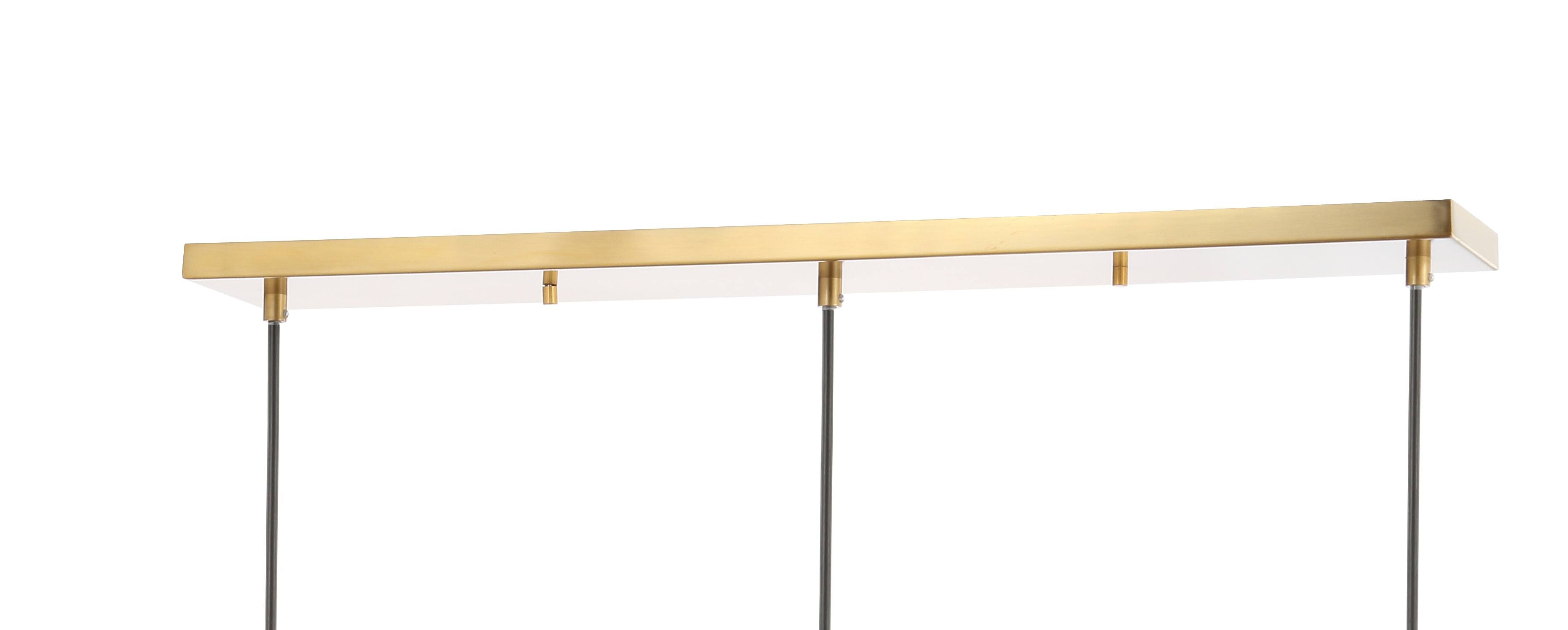 Alt View 5. Jonathan Y - Colin 3-Light 35" Adjustable Iron/Glass Retro Hurricane Triple Linear LED Pendant, Brass Gold - Brass Gold.