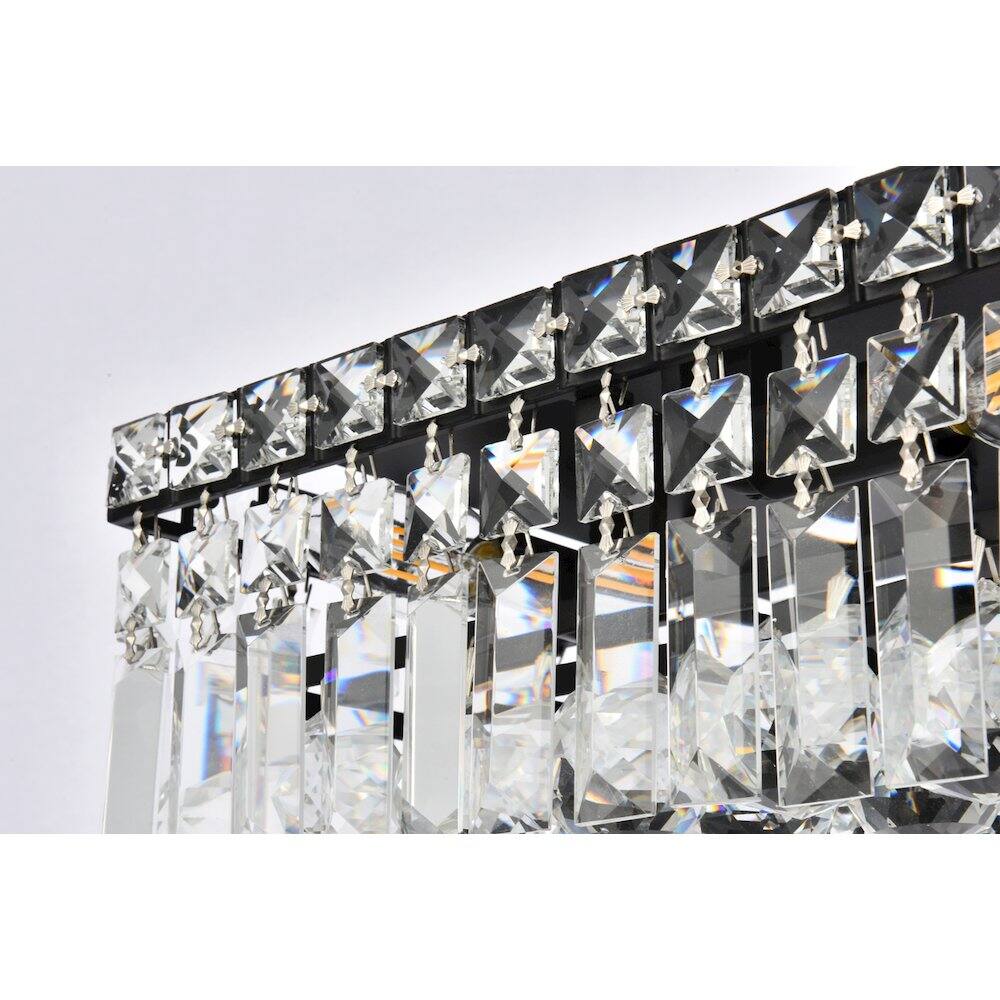 Alt View 1. Elegant Lighting - Maxime 14 Inch Black Flush Mount - Black And Clear.