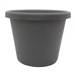 The HC Companies - 17 Inch Round Classic Planter, Plastic Plant Pot, Warm Gray