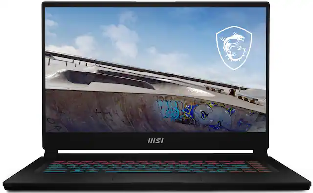 Front. MSI - Stealth 15M Stealth 15M B12UE-040 Laptop 15.6 FHD Display (i7-1260P, 16GB, 512GB SSD, Win 11 Pro) - Black.