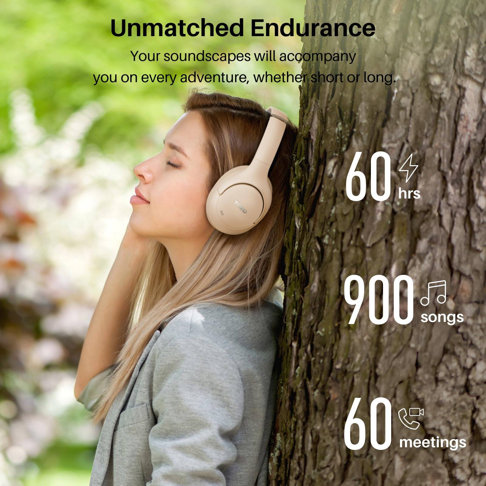 Unmatched Endurance
Your soundscapes will accompany you on every adventure, whether short or long.
60 hrs
900 songs
60 meetings