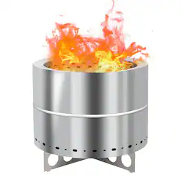 Resenkos - 19.3*19.3*16.7In Smokeless Fire Pit With Enhanced Safety, Outdoor Fireplace, Fire Resistance - Silver