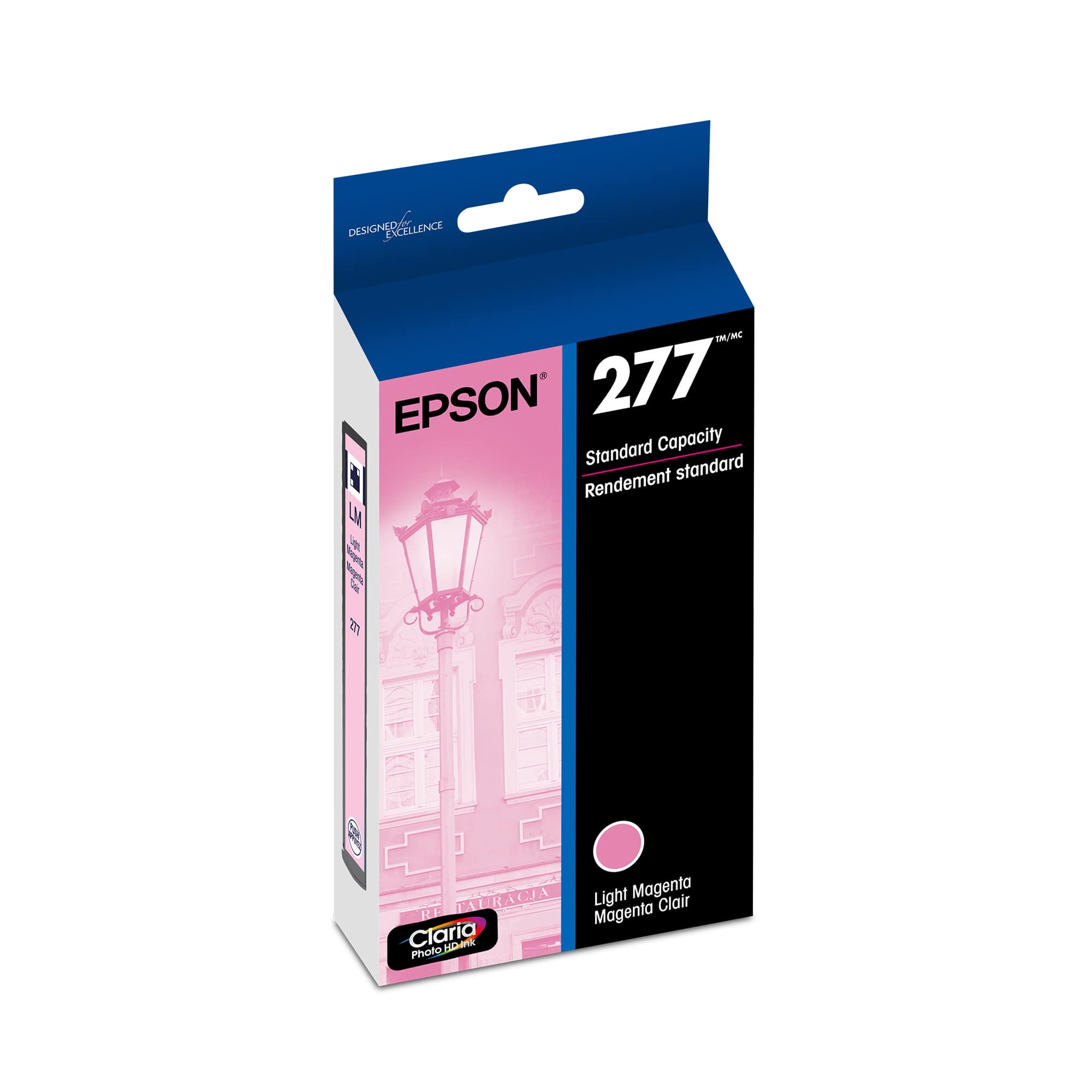 DESIGNER EXCELLENCE™  
EPSON™ 277  
Standard Capacity  
Rendement standard  
Light Magenta  
Magenta Clair  
Claria Photo Ink