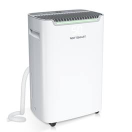 SUMMIT LIVING - 50 Pints Dehumidifier for Basement and Bedroom, 0.58 Gal Water Tank, Auto Defrost & Drain, 4500 Sq. Ft - White
