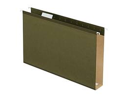 Pendaflex - Reinforced Hanging File Folders, Extra Capacity, 5-Tab, Legal Size, 2" Expansion, Standard 25/Box - Green