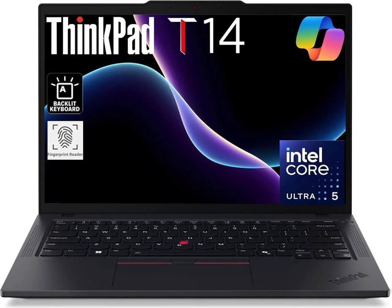 ThinkPad T 14

BACKLIT KEYBOARD

Fingerprint Reader

intel CORE ULTRA 5