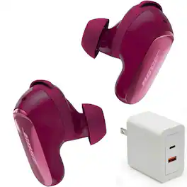 Bundle - Bose - QuietComfort Ultra Earbuds (2nd Gen) with Fast Charger - Noise Cancelling - Deep Plum