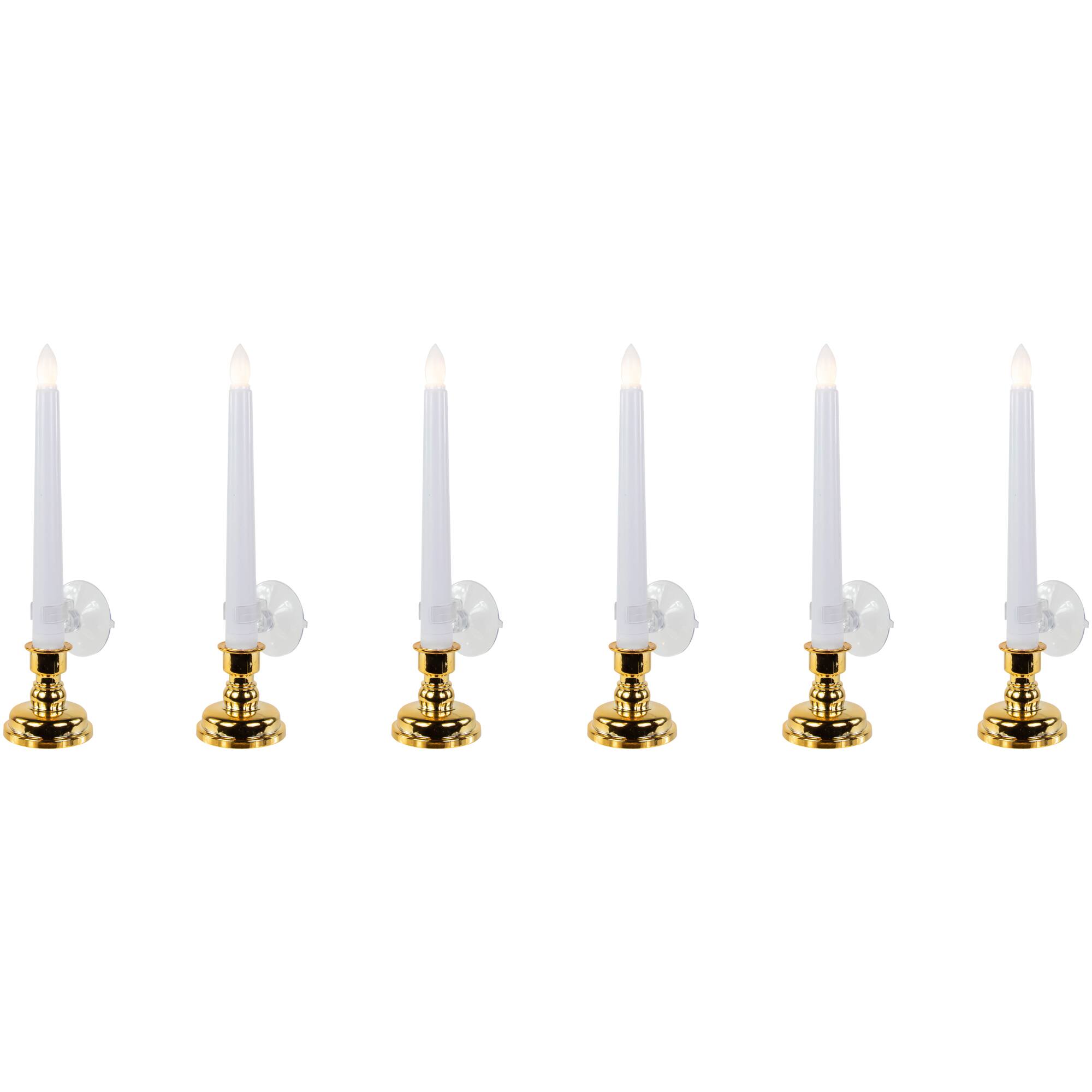 Alt View 3. Northlight - Single Light Window Candles with Remote and Timer - 10" - White - Set of 6 - White.