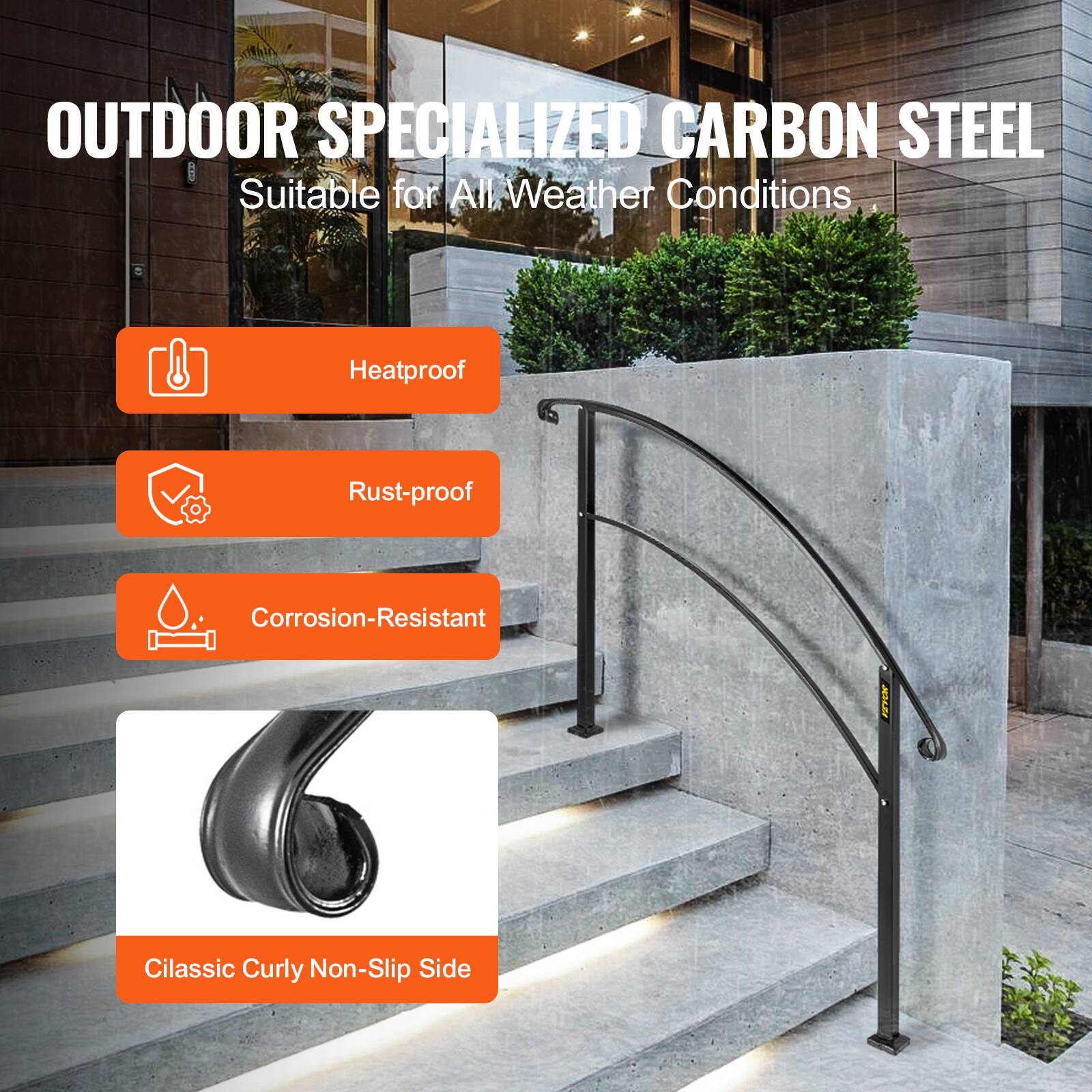 OUTDOOR SPECIALIZED CARBON STEEL Suitable for All Weather Conditions Heatproof Rust-proof Corrosion-Resistant Classic Curly Non-Slip Side