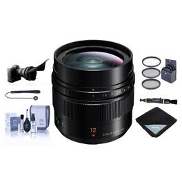 Bundle - Panasonic - LUMIX G Leica DG Summilux Lens, 12mm, F1.4 ASPH, Wide Angle, Professional Mirrorless Micro Four Thirds, H-X012