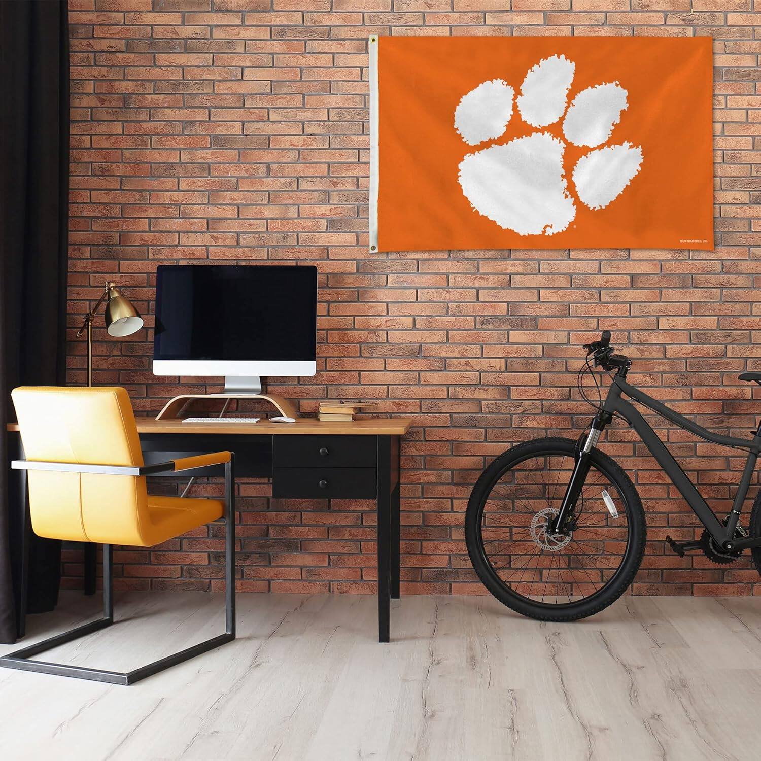 Alt View 2. Rico Industries - Clemson Tigers 3X5 Indoor Outdoor Banner Flag with grommets for hanging - Multi.