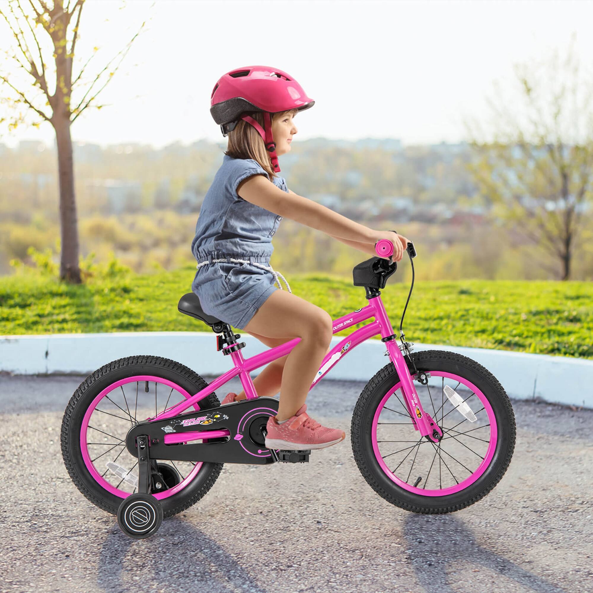 Alt View 1. Costway - Costway 16-Inch Kid's Bike for 4-7 Years Old with Adjustable Saddle & Anti-slip Handlebar - Pink.
