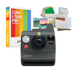 Polaroid - Now Generation 3 Black Instant Camera with Tripod Mount Bundle