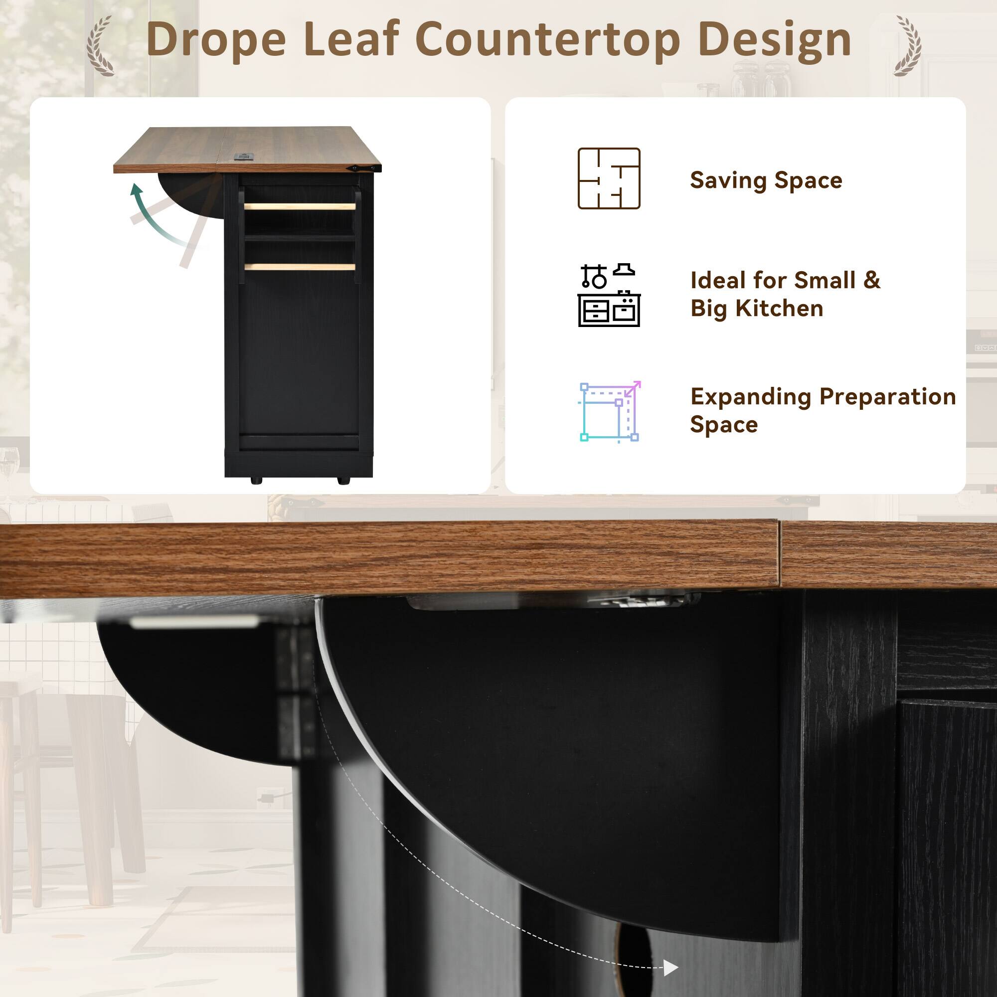 Drope Leaf Countertop Design

Saving Space
Ideal for Small & Big Kitchen
Expanding Preparation Space