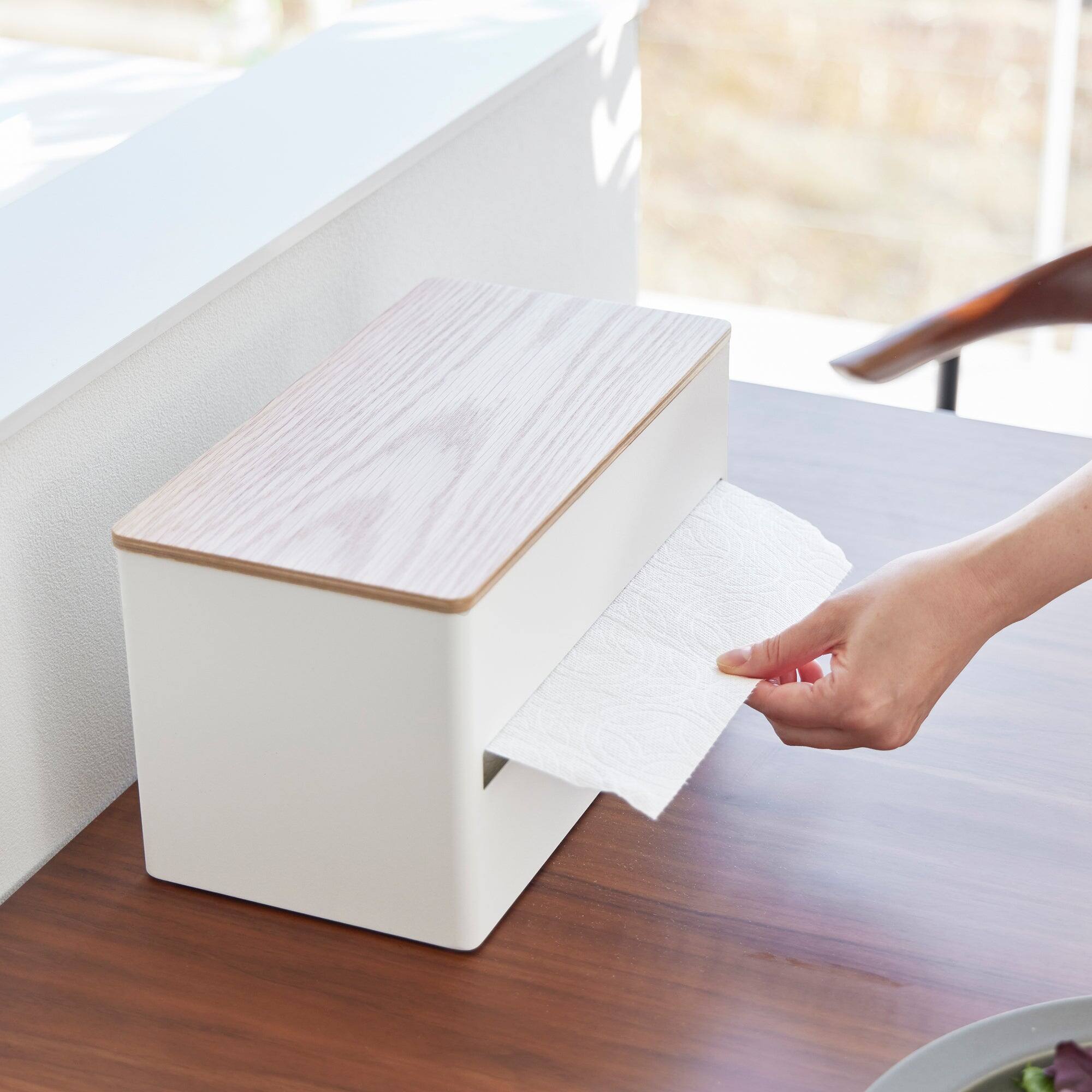 Alt View 6. Yamazaki Home - Paper Towel Dispenser - Steel + Wood - Ash.