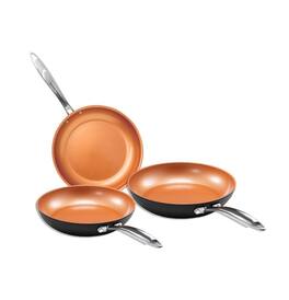 Gotham Steel - Pro Hard Anodized 3 Pack Nonstick Fry Pan Set - 8'' 10'' and 12'' - Black