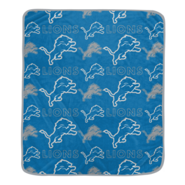 Pegasus - Detroit Lions 50" x 60" Repeat Big Logo Wordmark Ultra Soft Blanket - Multicolor