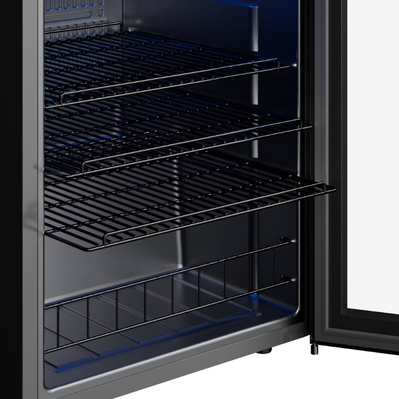 Alt View 3. Yeego - Yeego 155 Cans Beverage Cooler, 4.59 cu.ft. Freestanding Beverage Refrigerator with Glass Door for Home/Bar, Black - Black.