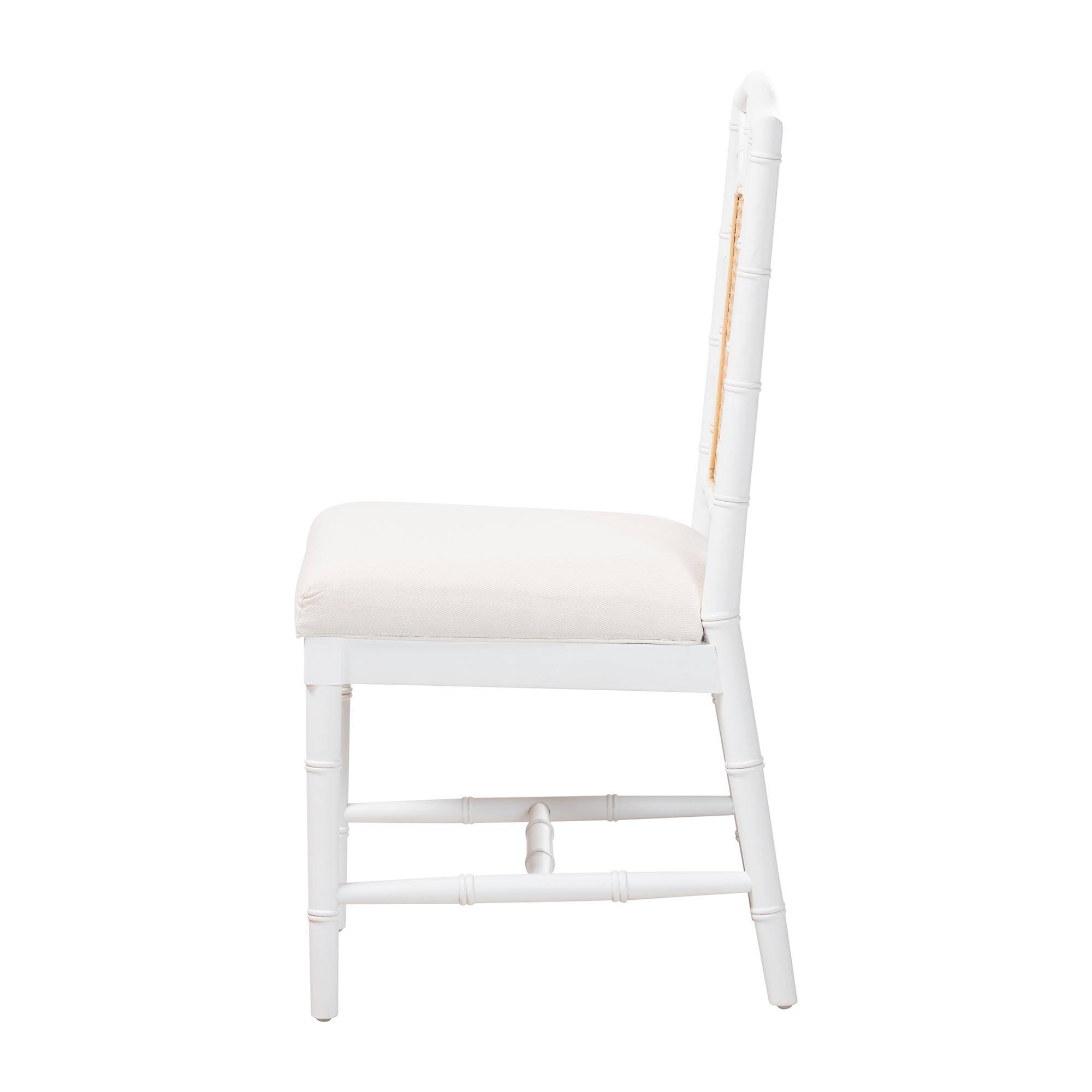 Left. bali & pari - Victor Dining Chair - White/Brown.