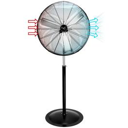 VieAir - Vie Air 30 Inch Industrial Heavy Duty Pedestal Oscillating Metal Stand Fan - Black