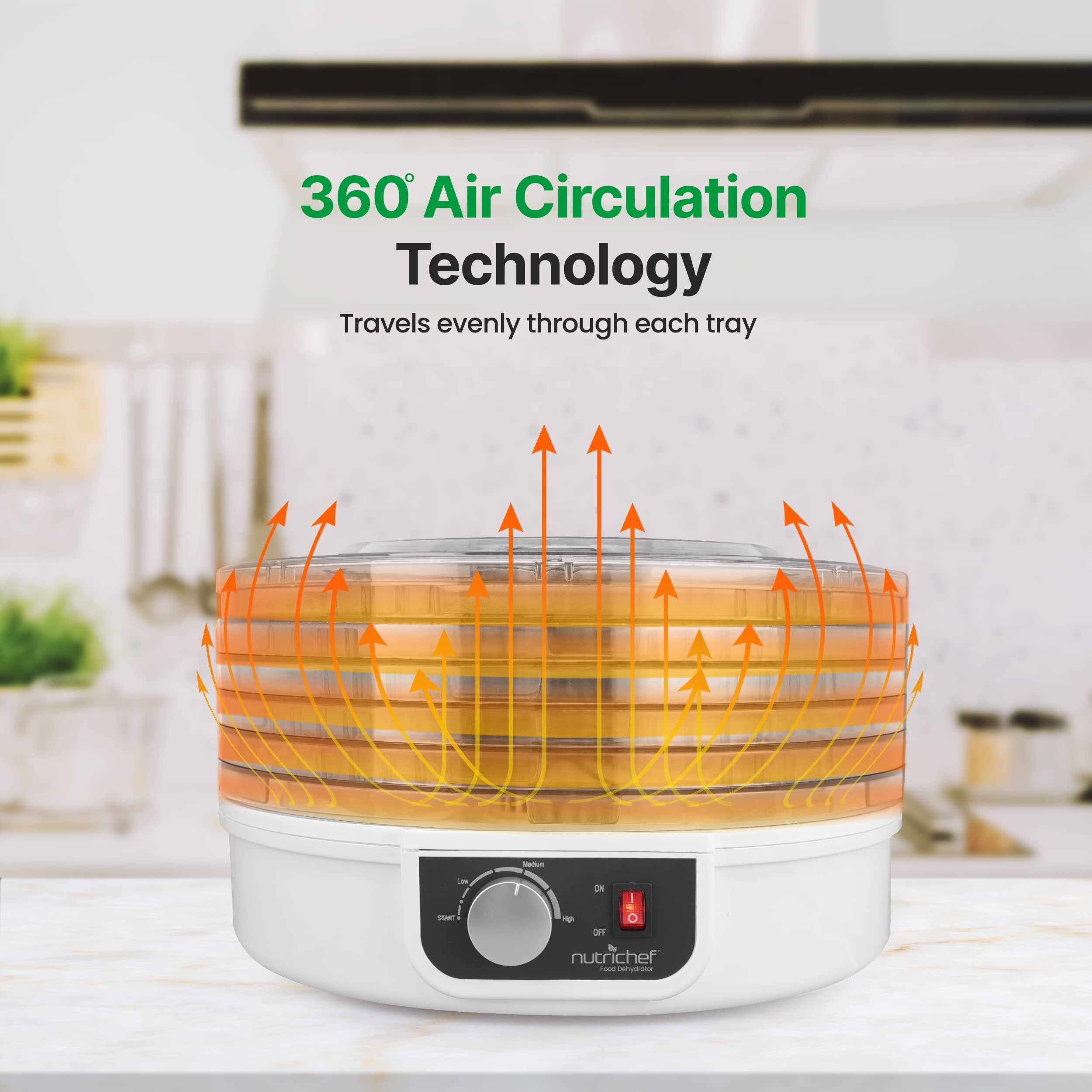 360° Air Circulation Technology  
Travels evenly through each tray  

ON - OFF  
nutrichef - Organic