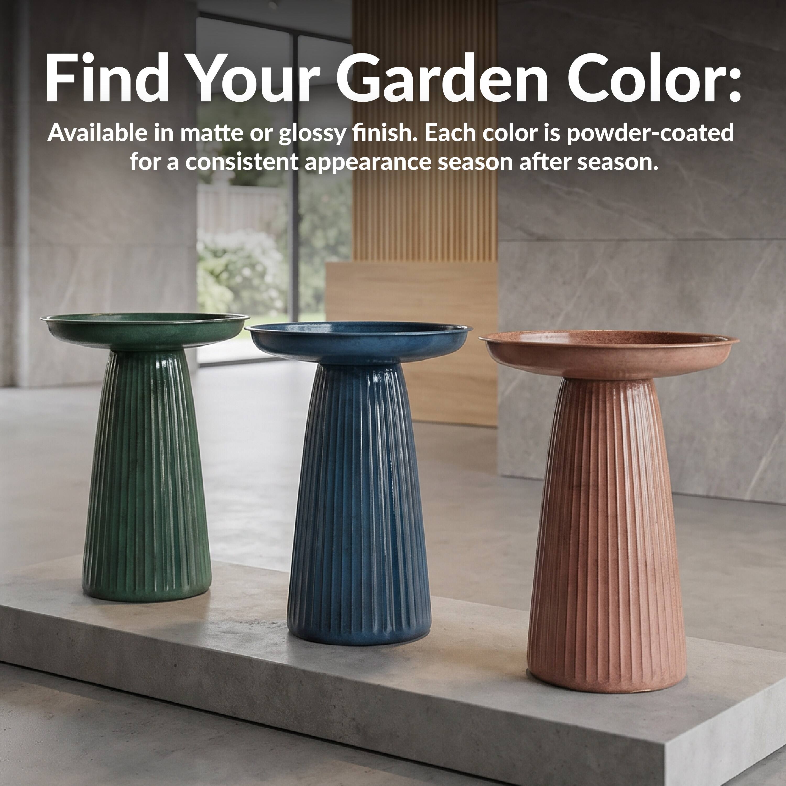 Find Your Garden Color:  
Available in matte or glossy finish. Each color is powder-coated for a consistent appearance season after season.