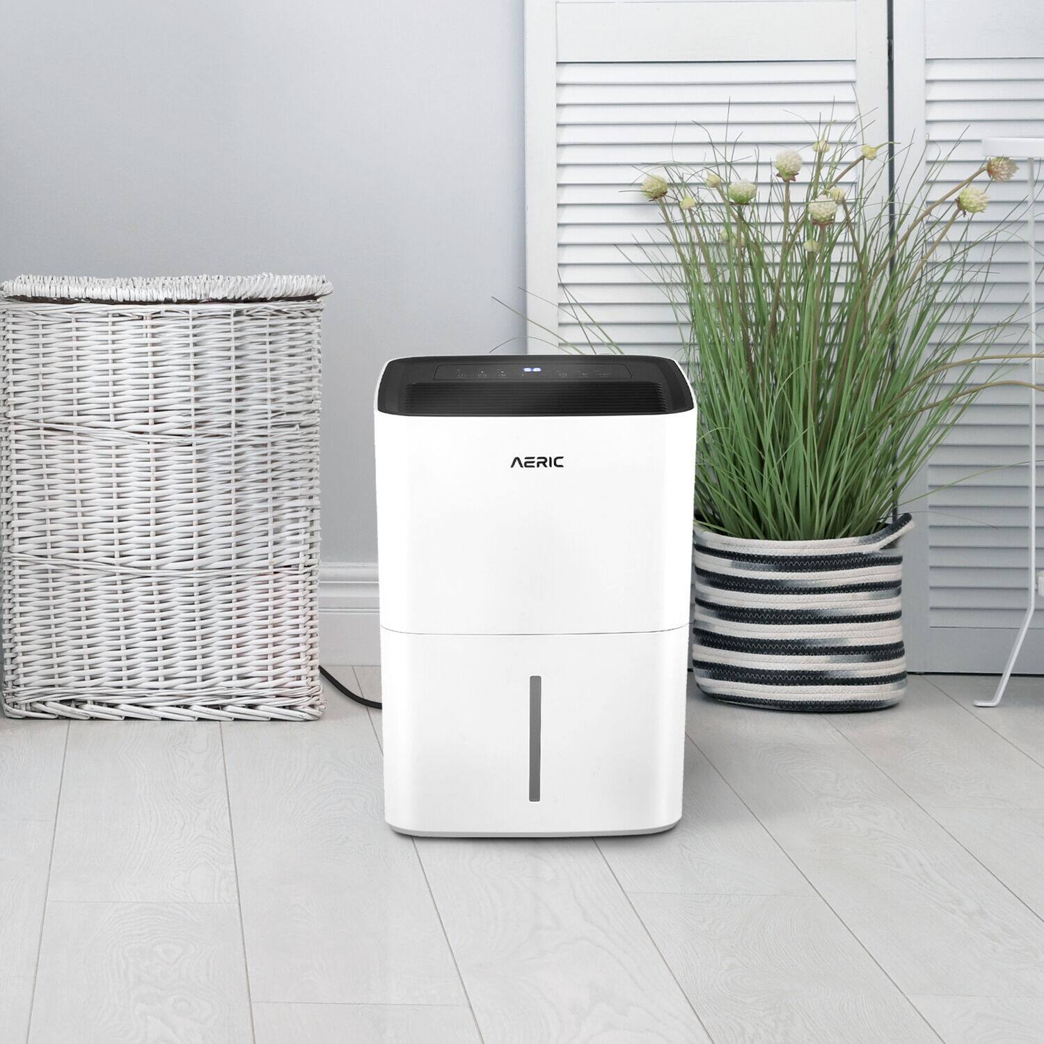 Alt View 10. Aeric - Aeric Portable Dehumidifier with Pump, Drain Hose and Bucket Full Alarm & Indicator - White.