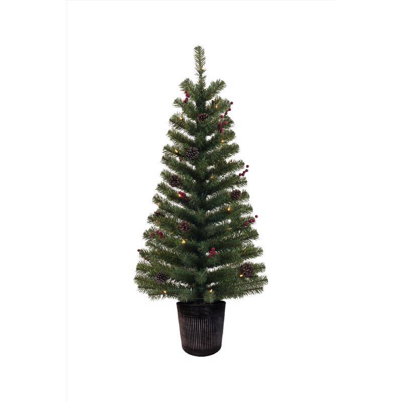 Angle. Celebrations - Celebrations 4 ft. Full LED 35 ct Nothern Pine Prelit Color Changing Christmas Tree - Green.