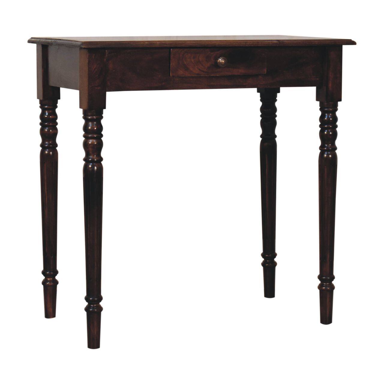Left. Artisan Furniture - Artisan Furniture Solid Wood California Walnut Writing Desk, 1 Drawer, Dark Brown - Dark Brown.