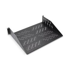 Front. On Stage Stands - On-Stage Vented Rack Shelf - 2U - Black.