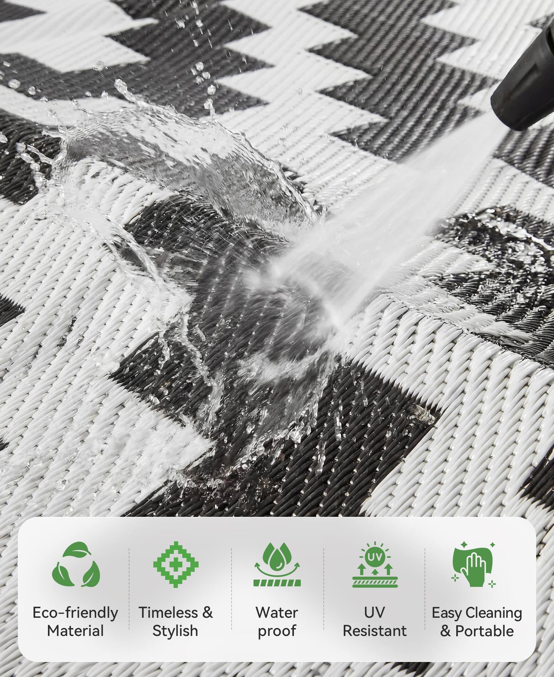 - Eco-friendly Material
- Timeless & Stylish
- Water proof
- UV Resistant
- Easy Cleaning & Portable