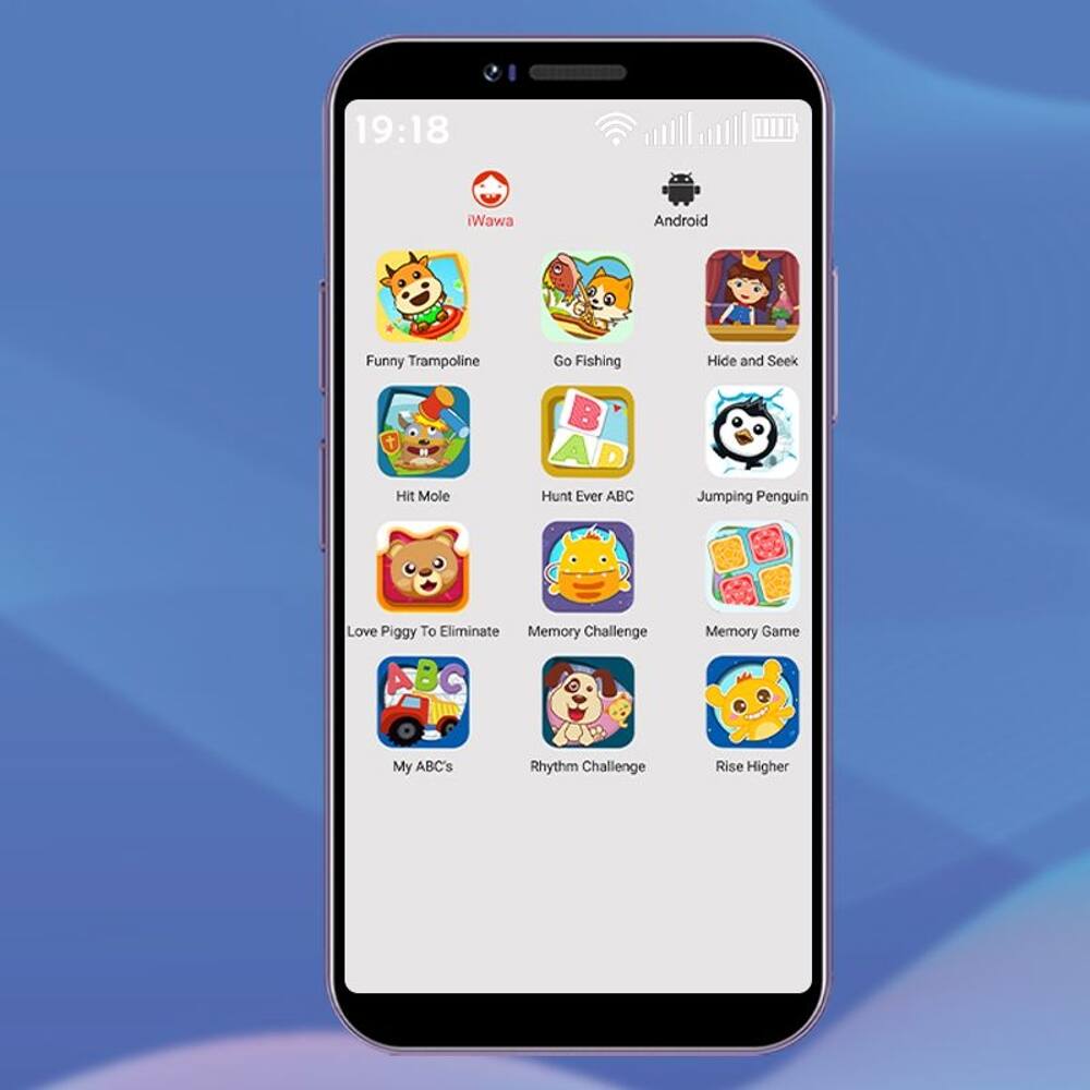19:18 iWawa Android Funny Trampoline Go Fishing Hide and Seek Hit Mole Hunt Ever ABC Jumping Penguin Love Piggy To Eliminate Memory Challenge ABC Memory Game My ABC's Rhythm Challenge Rise Higher