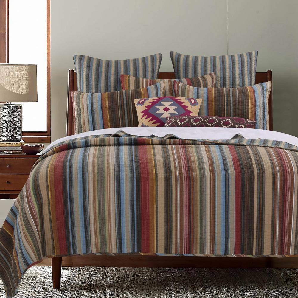 Front. Greenland Home Fashions - Majestic Durango Stripe Oversized Bonus Bedding Set by Greenland Home Fashions - Stampede.