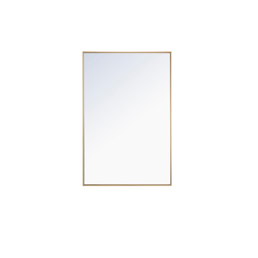 Alt View 10. Elegant Decor - Metal frame Rectangle Mirror 28 inch Brass - Brass.