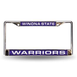 Rico Industries - Winona State Warriors Chrome Metal Laser Cut License Plate Frame - Multi