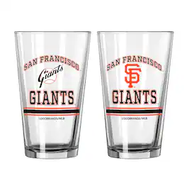 Logo Brands - San Francisco Giants 16oz. Pint Glass Two Pack - Multicolor
