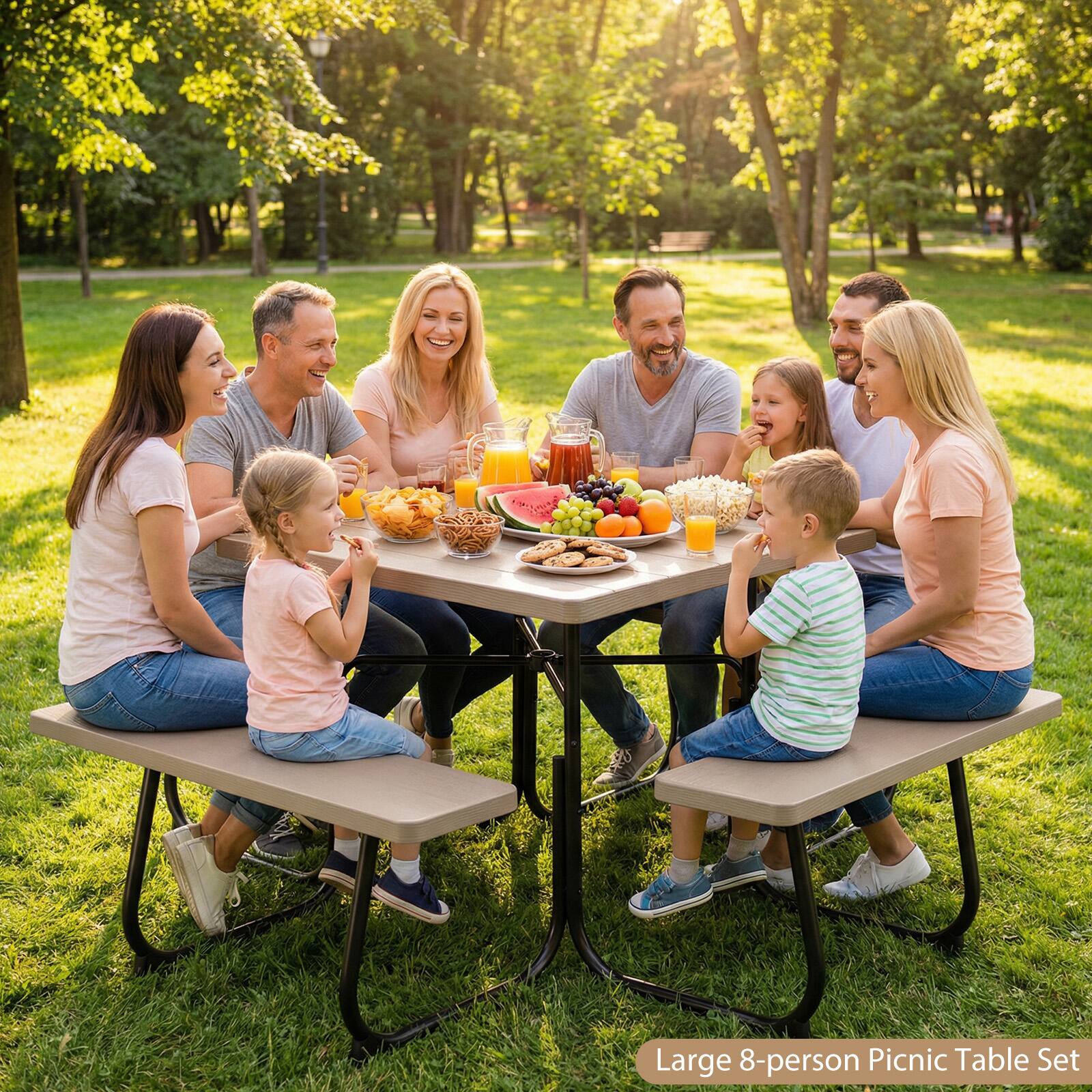 Large 8-person Picnic Table Set