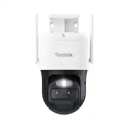 Reolink - TrackMix 4K Dual-Lens WiFi PTZ Battery Security Camera, Wide-Angle & Telephoto 360° Auto-Tracking 8×Hybrid Zoom - White
