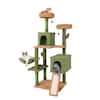 Front. Gymax - Gymax 63'' Cactus Cat Tree for Indoor Cats w/Sisal Scratching Posts & Ladder Basket Bed.