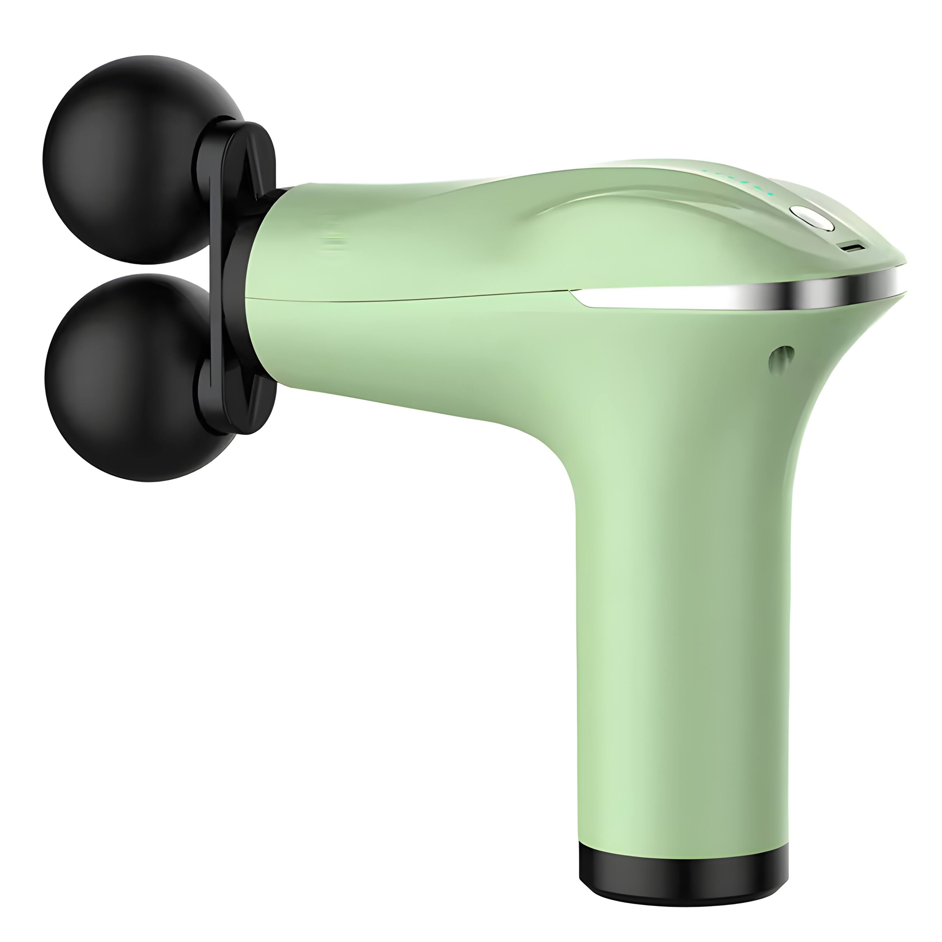 Alt View 3. Cluzine - Dual Head Handheld Massage Gun High Efficiency Deep Tissue Full Body Relief - Gray.