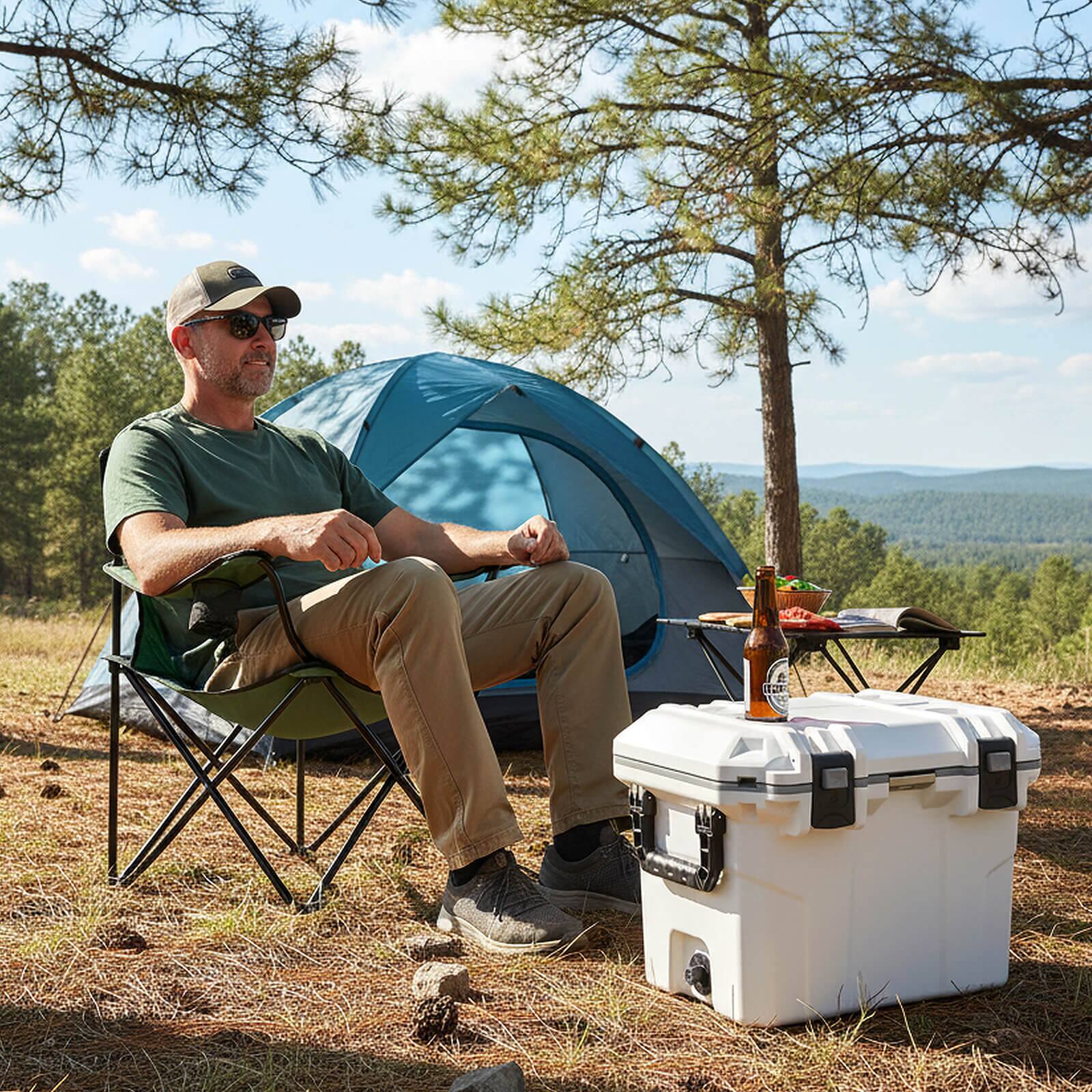 Alt View 3. Costway - Costway 53 QT Ultra-Light Injection Molded Cooler with 2 Handles & Bottle Opener for 6 Days - White.