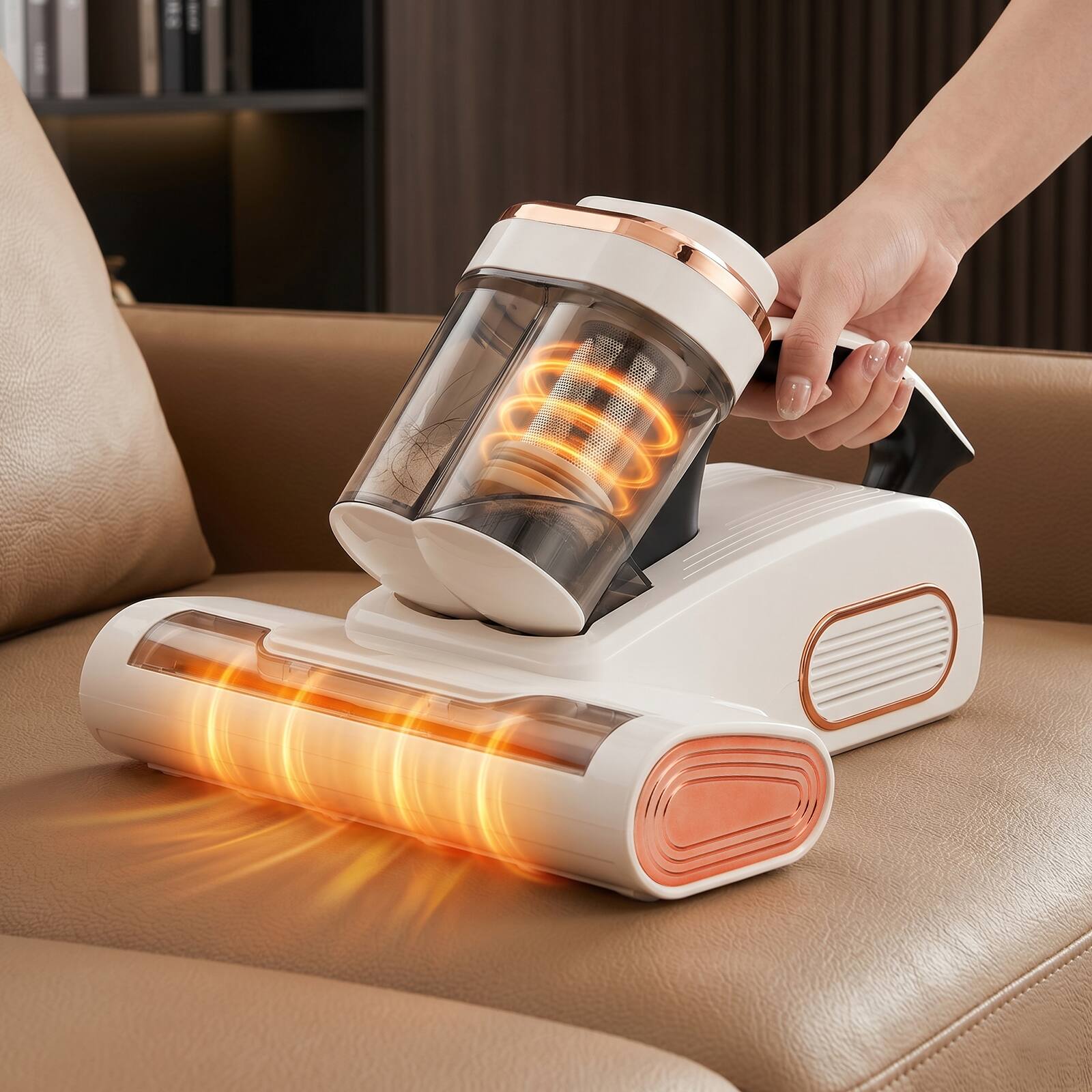 Alt View 6. Topteng - Mattress Vacuum with UV Light & Heat - 15KPa Suction, 140°F, HEPA Filter for Bed, Sofa, Couch, Crib.