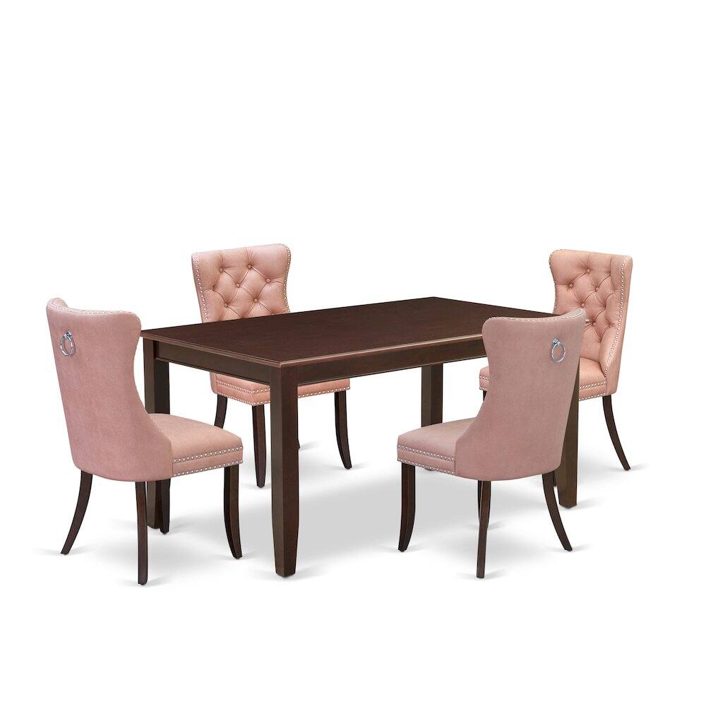 Front. East West Furniture - 5 Piece Kitchen Table Set Contains a Rectangle Dining Table - Red.