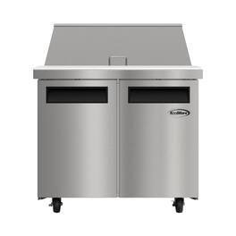 Koolmore - 36 in. Commercial 2-Door Refrigerated Mega Salad and Sandwich Prep Table, 15 Pan Capacity and 11 Cu. Ft. of Storage - Stainless Steel