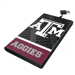 Keyscaper - Texas A&M Aggies Endzone Plus 5000mAh Flat Powerbank - Black