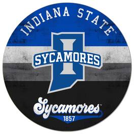 Jardine - Indiana State Sycamores 20'' x 20'' Retro Logo Circle Sign - Blue