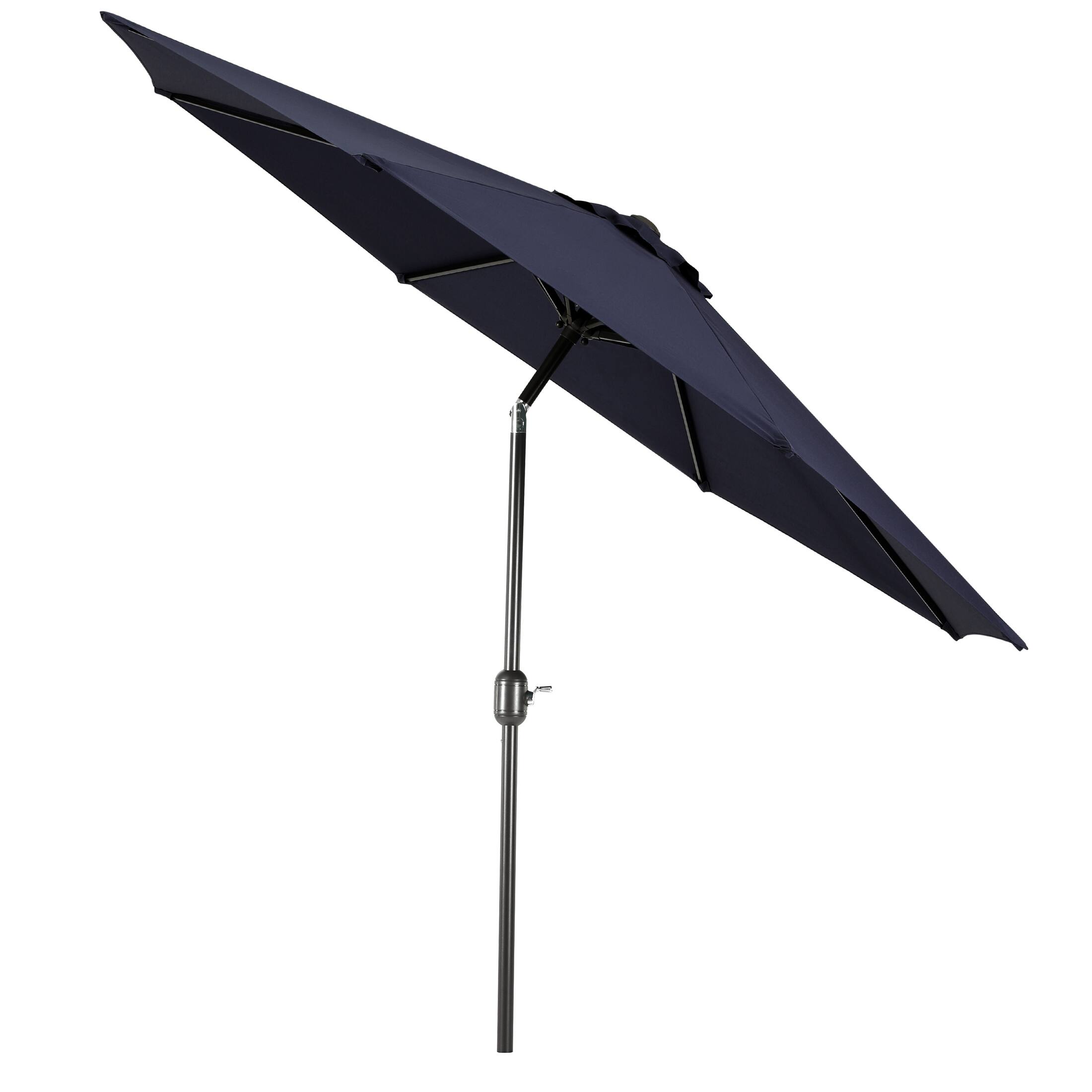 Left. WestinTrends - WestinTrends Paolo 9 ft. Patio Table Umbrella with tilt and crank features - Navy Blue.