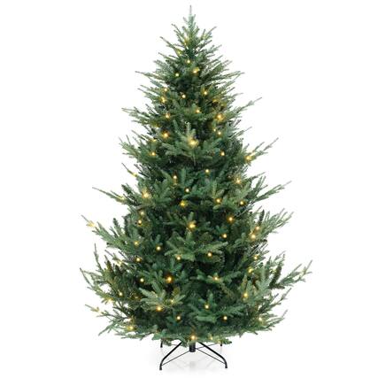 Front. Gymax - Gymax 7 FT Artificial Xmas Tree w/1090 PVC PE Branch Tips 340 Warm White LED Lights - Green.