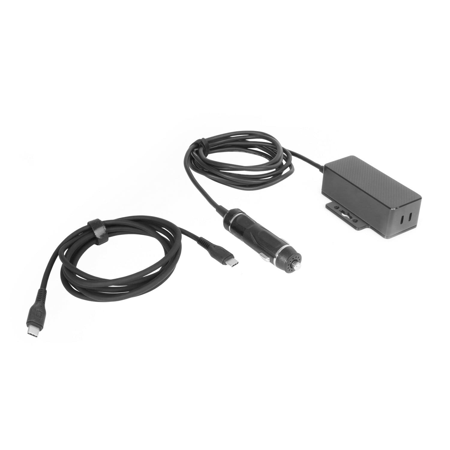 Left. Coolgear - 145W Dual USB-C Car Charger - Ready to Mount - Van, RV, Fleet Vehicles & More - Black.